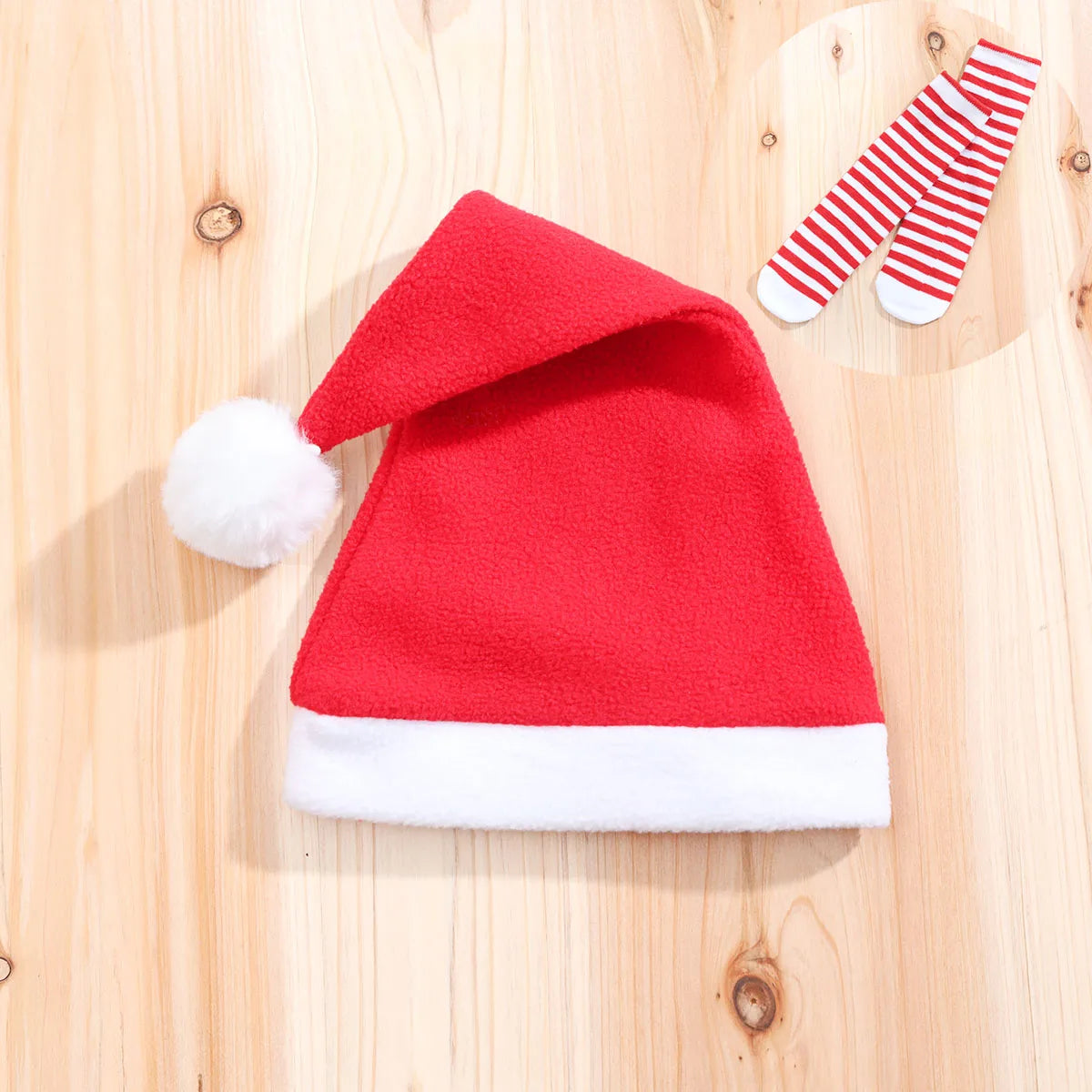 single view of santa claus hat