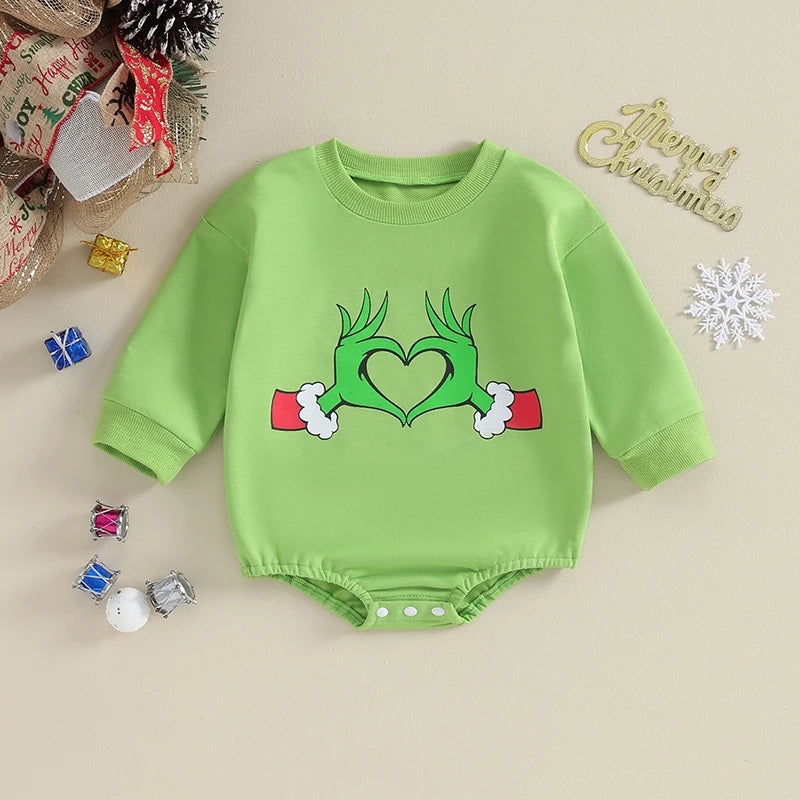 Baby Grinch Long Sleeve Romper