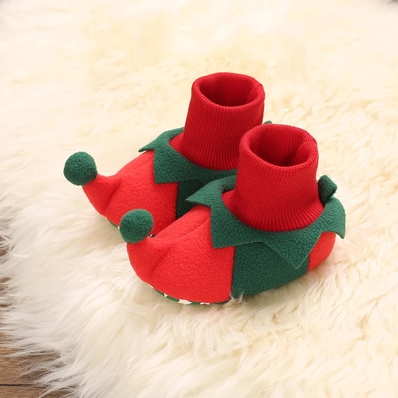 Christmas Cotton Baby Walking Shoes