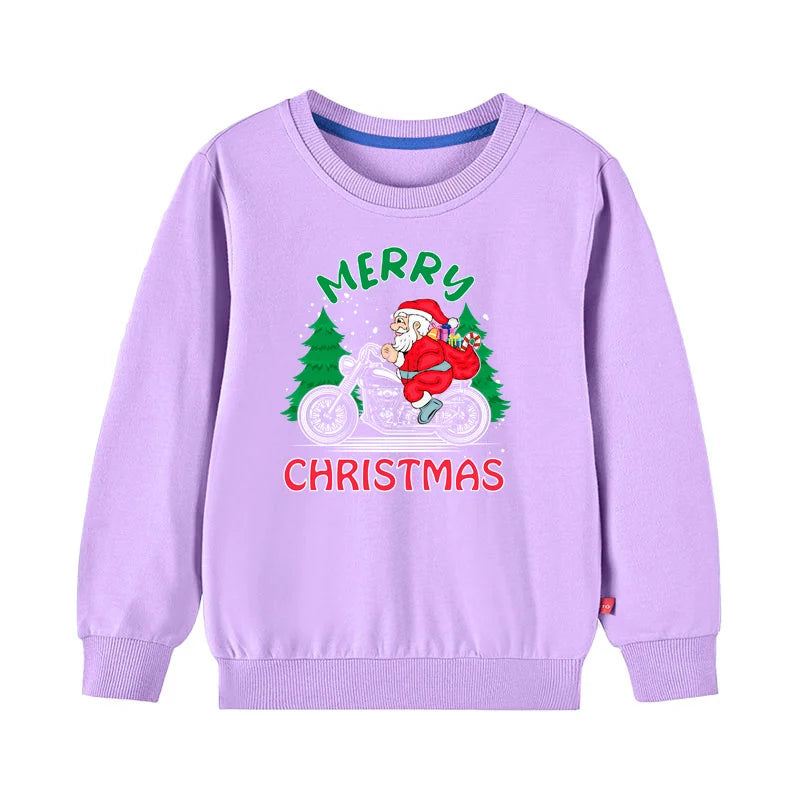 Christmas Santa Print Kids Hoodie Sweatshirt