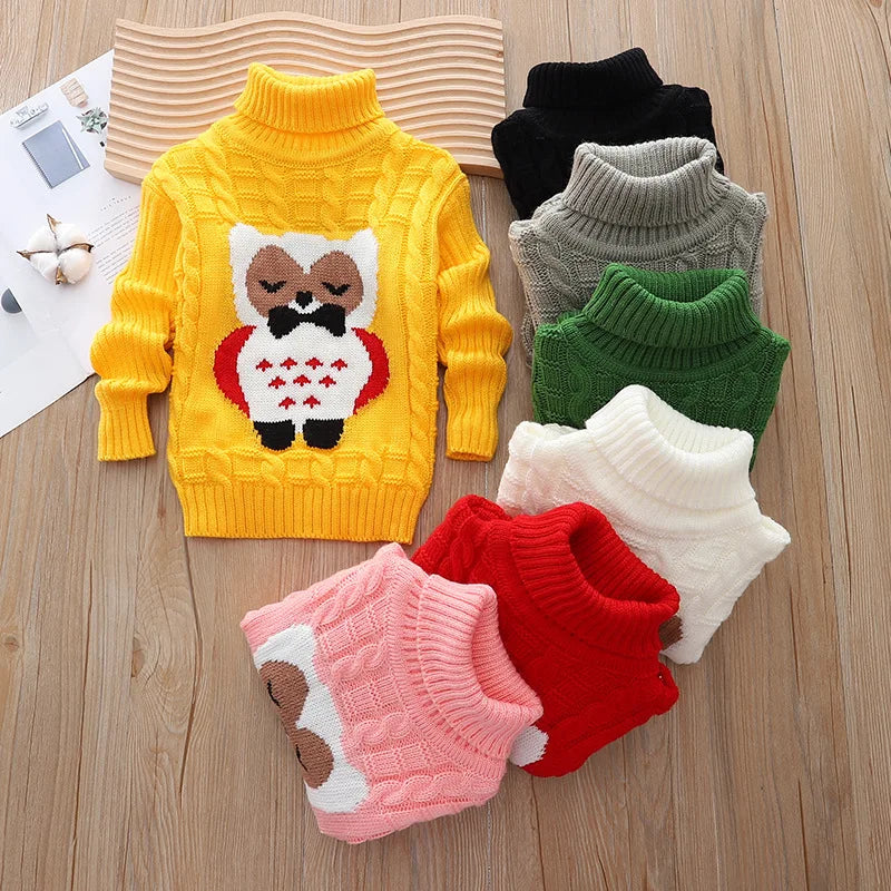 Cozy Holiday Cartoon Turtleneck Sweater