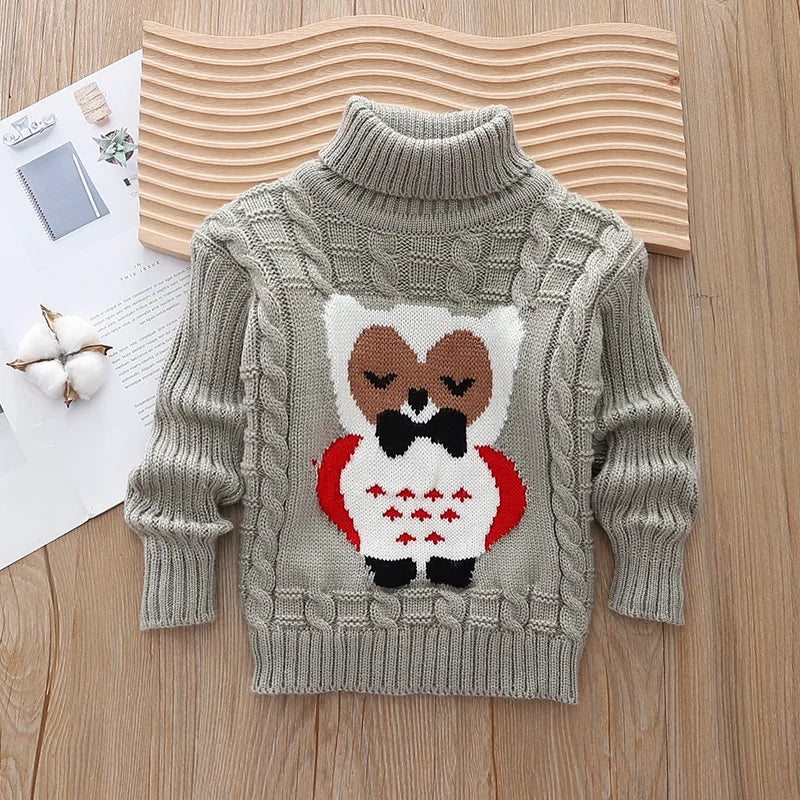 Cozy Holiday Cartoon Turtleneck Sweater