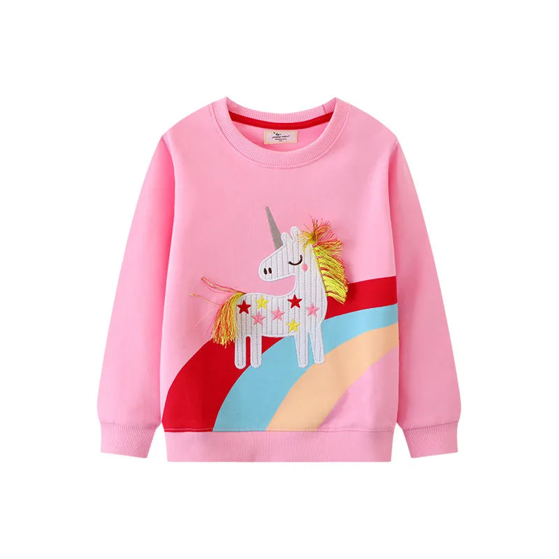 Embroidery Cartoon Unicorn Sweatshirt