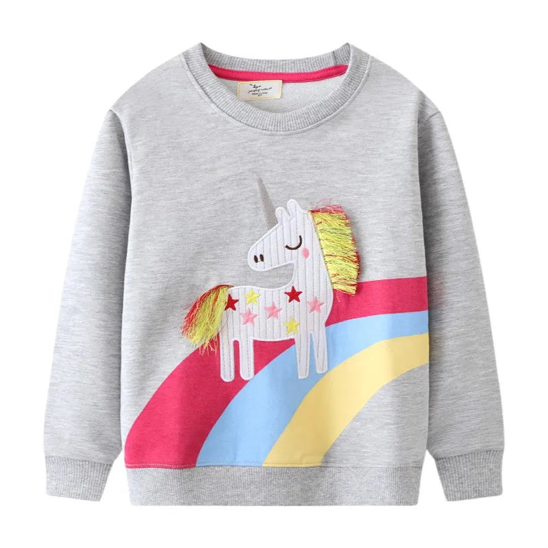 Embroidery Cartoon Unicorn Sweatshirt