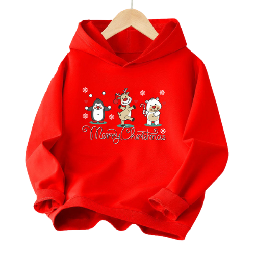 Festive Christmas Animals Kids Hoodie