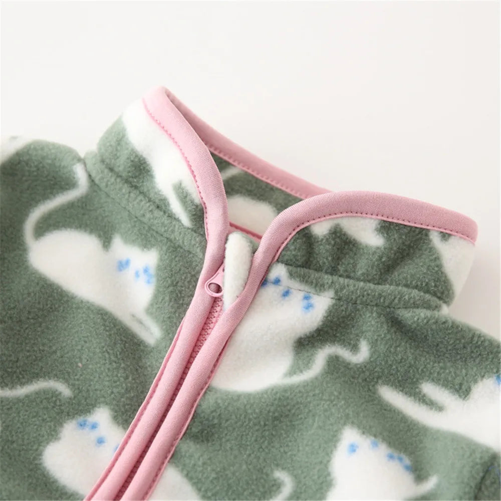 Dinosaur Fleece Hooded Kids Jacket 2T–5Y