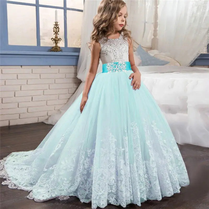 Children Flower Elegant Wedding Gown Vestidos Christmas Dress