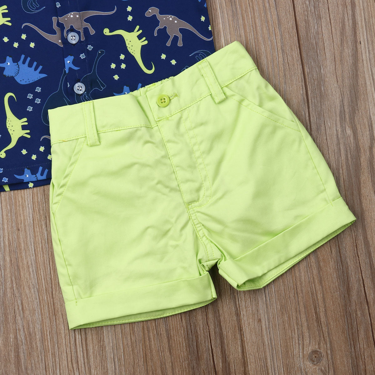 2PCS Cotton T-Shirt and Denim Shorts for Boys