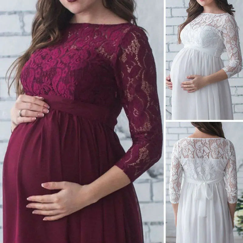 Maternity Lace Dress for Pregnant Photo Shoot Clothing