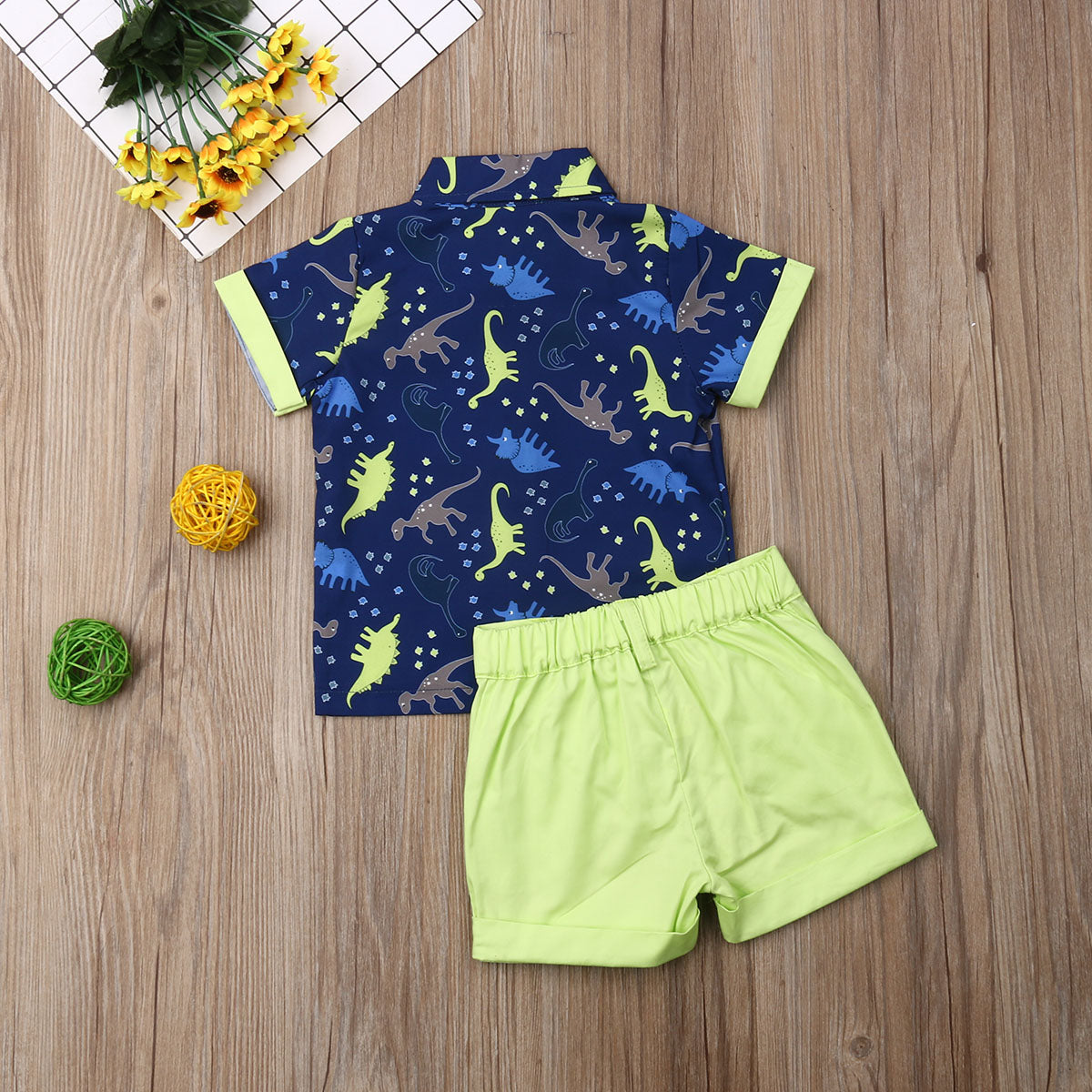 2PCS Cotton T-Shirt and Denim Shorts for Boys