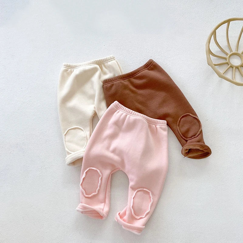 Autumn Winter Thickened Bottoming Pants for baby boys and girls