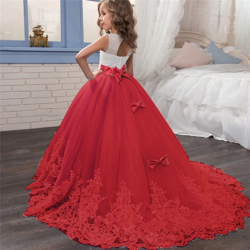 Children Flower Elegant Wedding Gown Vestidos Christmas Dress