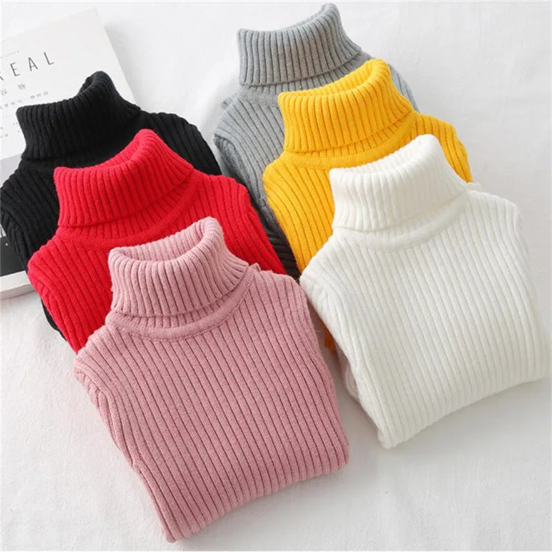 Pure Cotton Girls Turtleneck Sweater