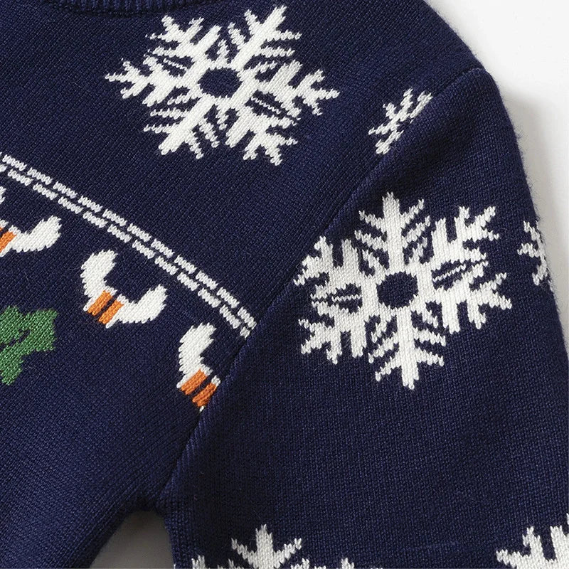 sleeve stitching and details christmas holiday sweater