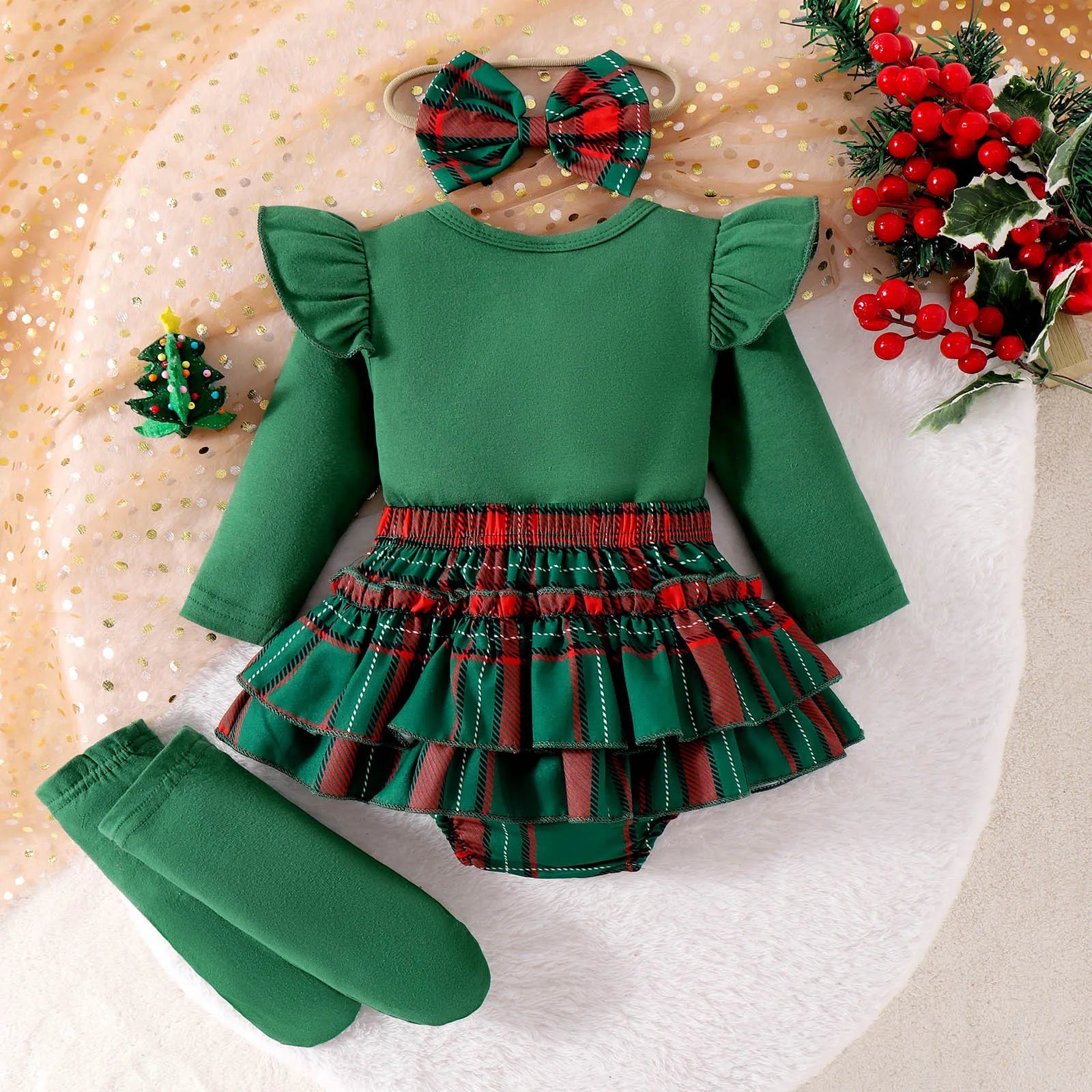 MOMSTAG Autumn Christmas Baby Girls Outfit Romper