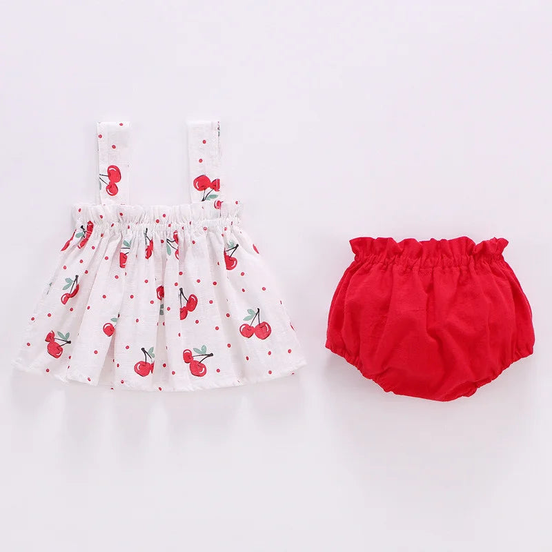 2Pcs/Set Thin top & shorts Clothes for baby girls