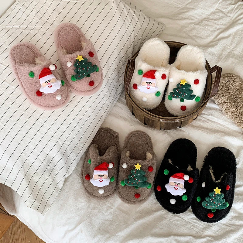 Children Christmas Comfy Plush Indoor Slippers