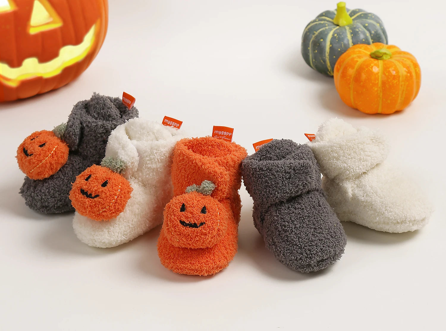 Halloween Pumpkin Baby Booties Newborn Crib Sock Shoes