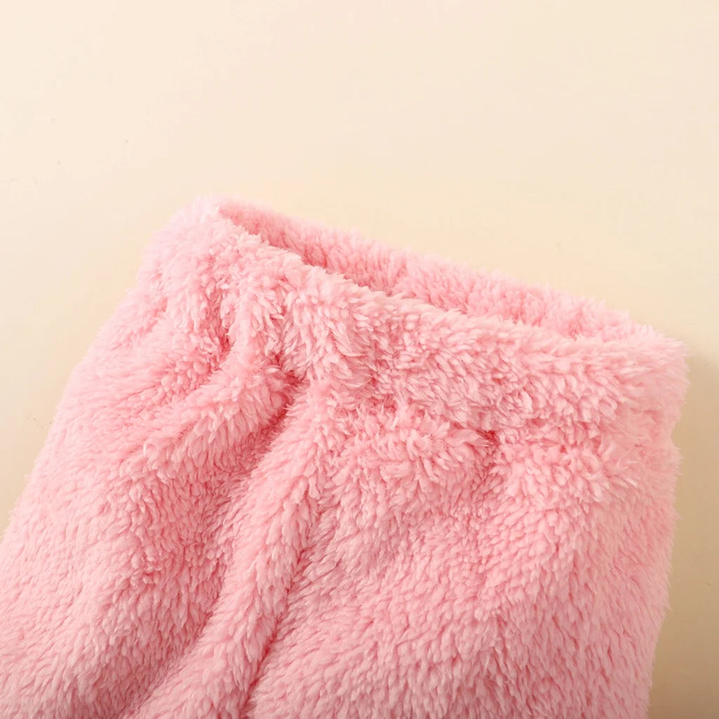 Baby Girl Fluff Hooded 2PC Set 3-12M