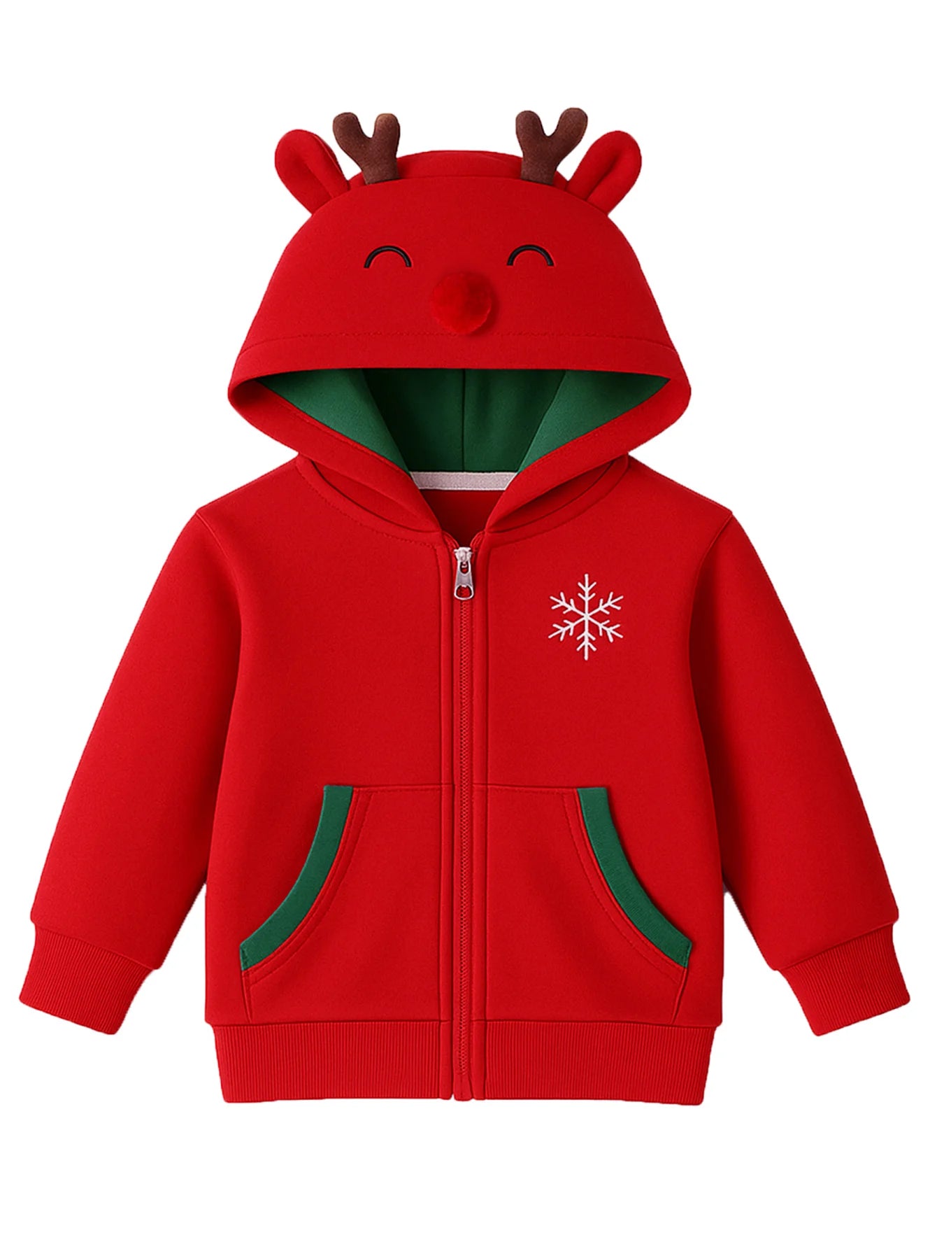 Christmas Red Snowflake Hoodie for Boys