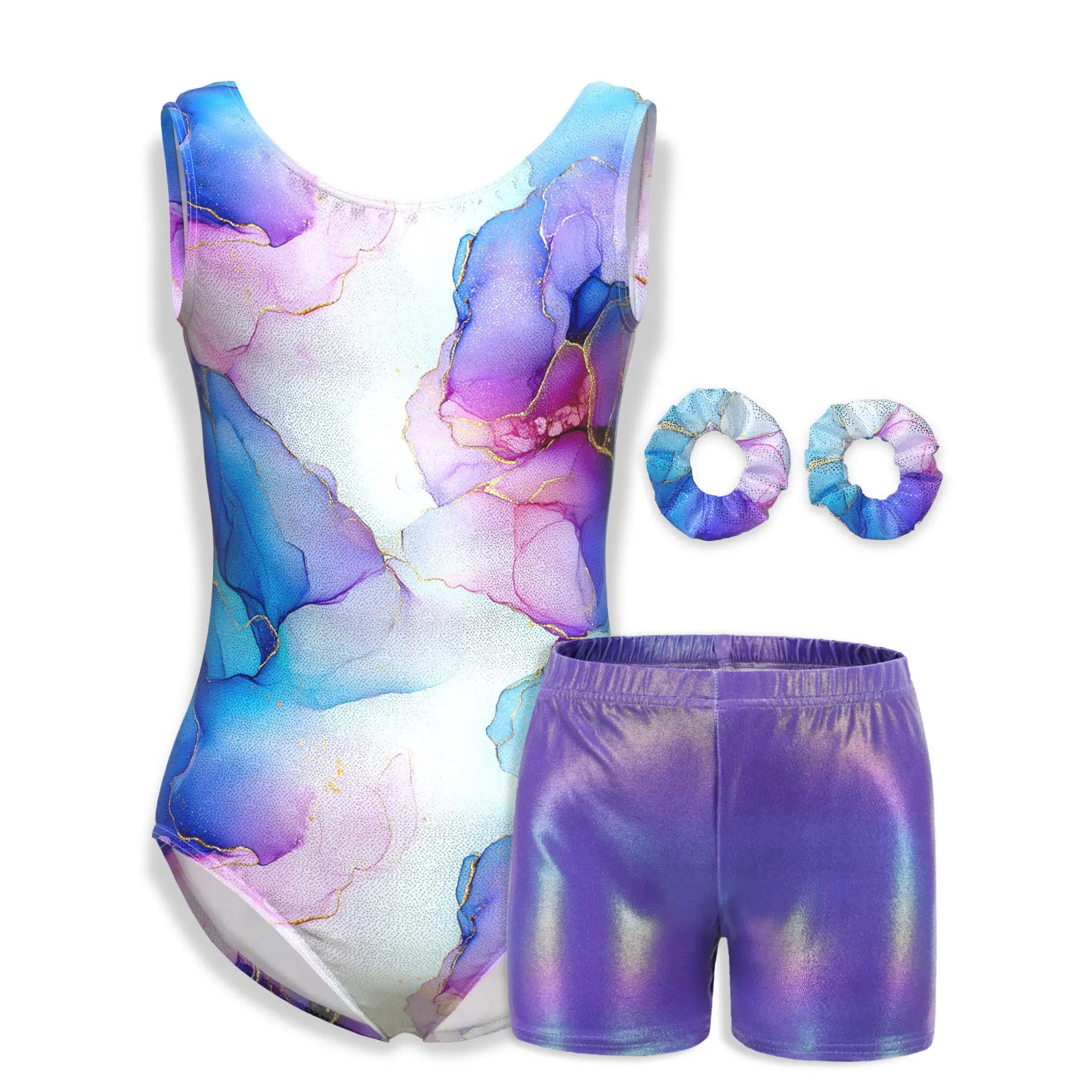 4-Piece Sleeveless Leotard Set for Girls