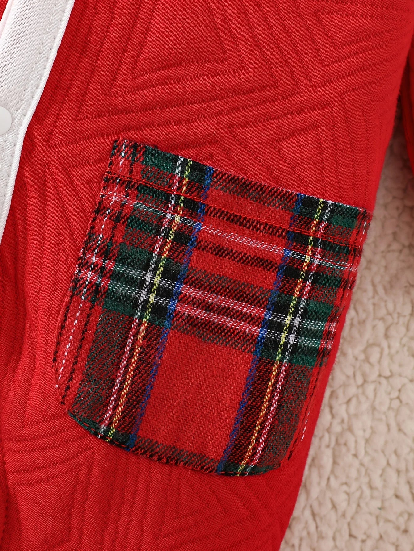 Baby Christmas Plaid Collar Jumpsuit