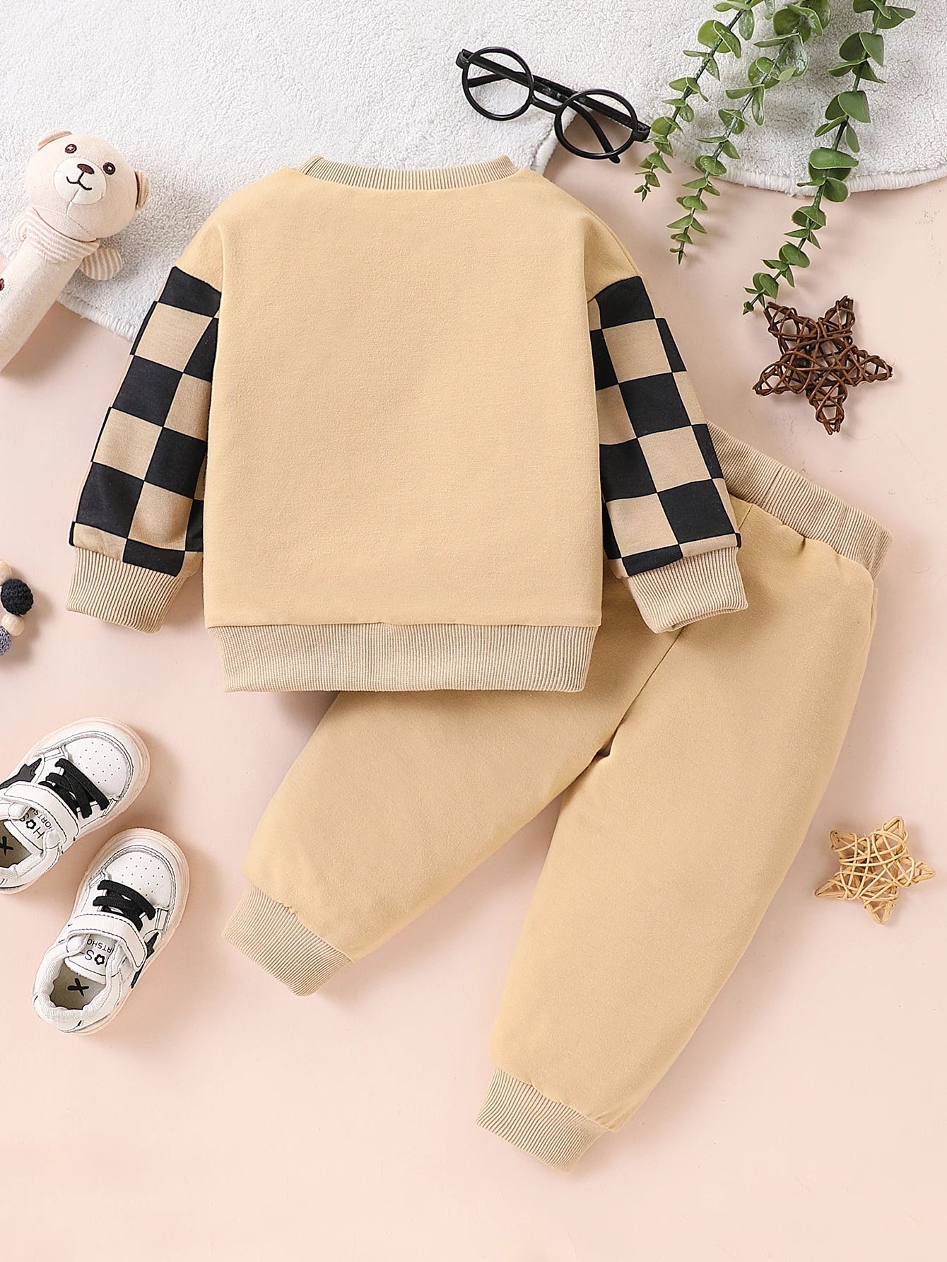 Cub Cotton Plaid Hoodie Set