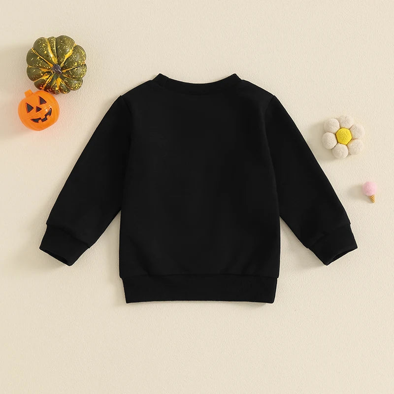 Pumpkin Embroidery Halloween Sweatshirts for Boys and Girls