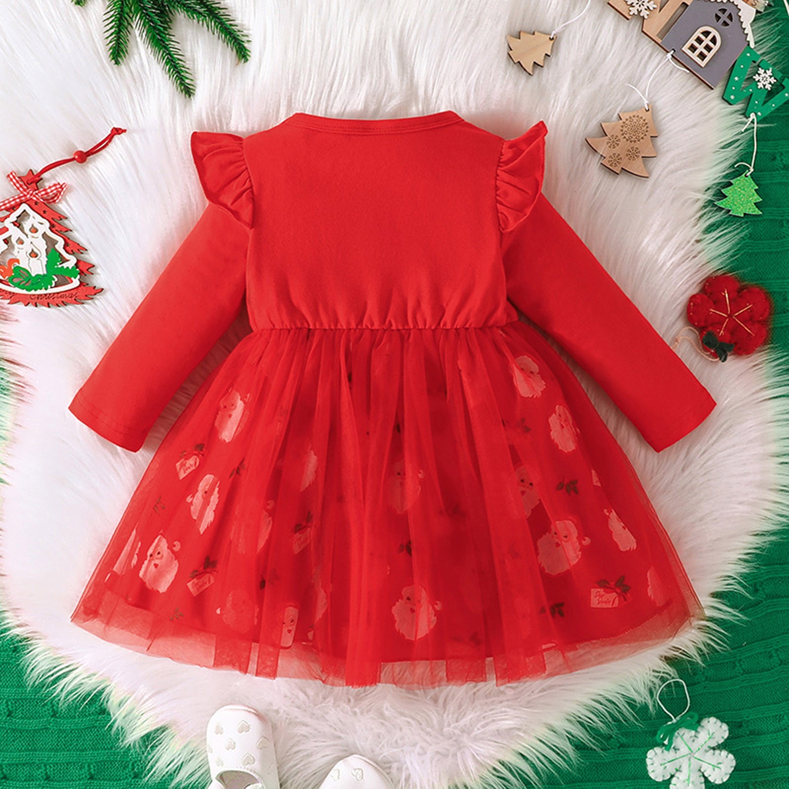 MOMSTAG Toddler Girl Christmas Santa Dress