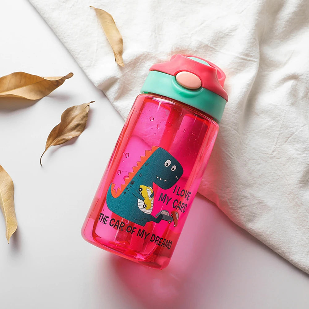 480ml Dinosaur Cartoon Leakproof Water Bottles for Kids