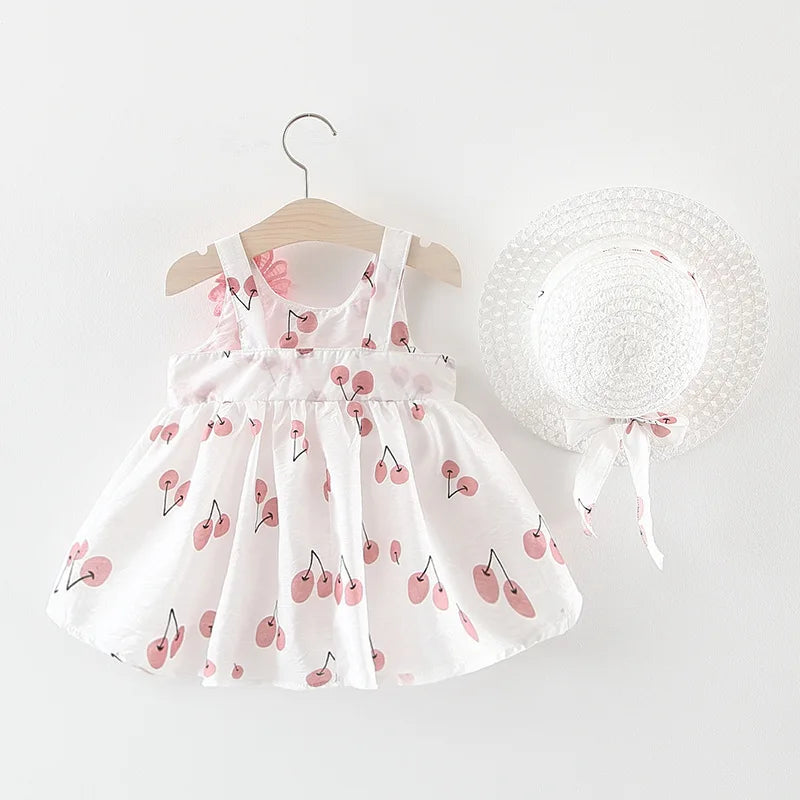 Summer Two-Flower Printed Skirt Set (Girls)