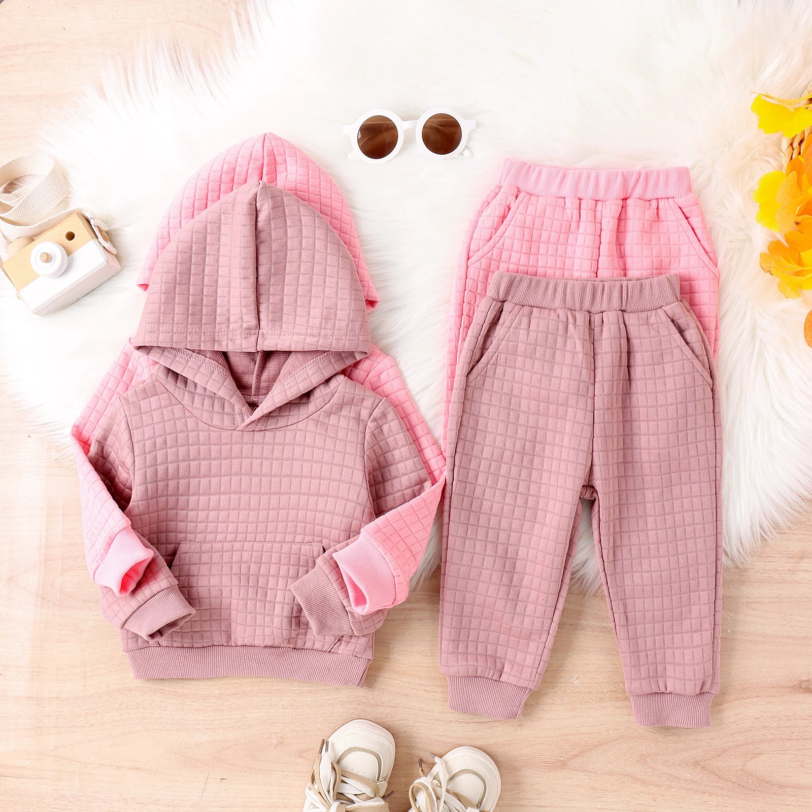 Girls Hooded Top Pants Set
