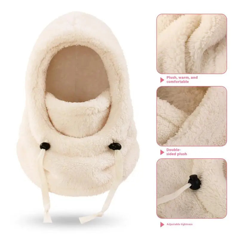 Kids Plush Balaclava Winter Hat Scarf