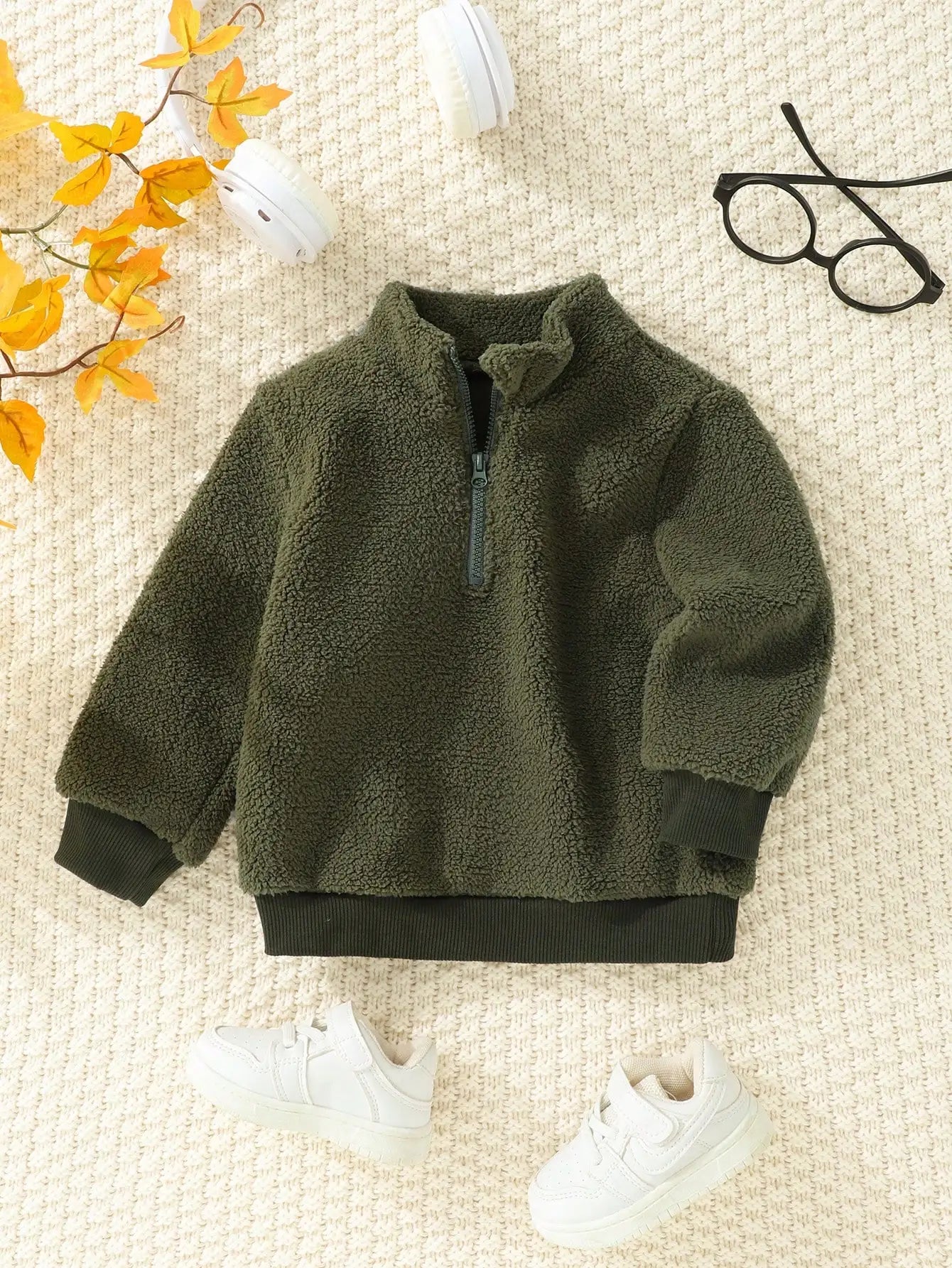Baby Boys  Military Green Winter Sweatshirt