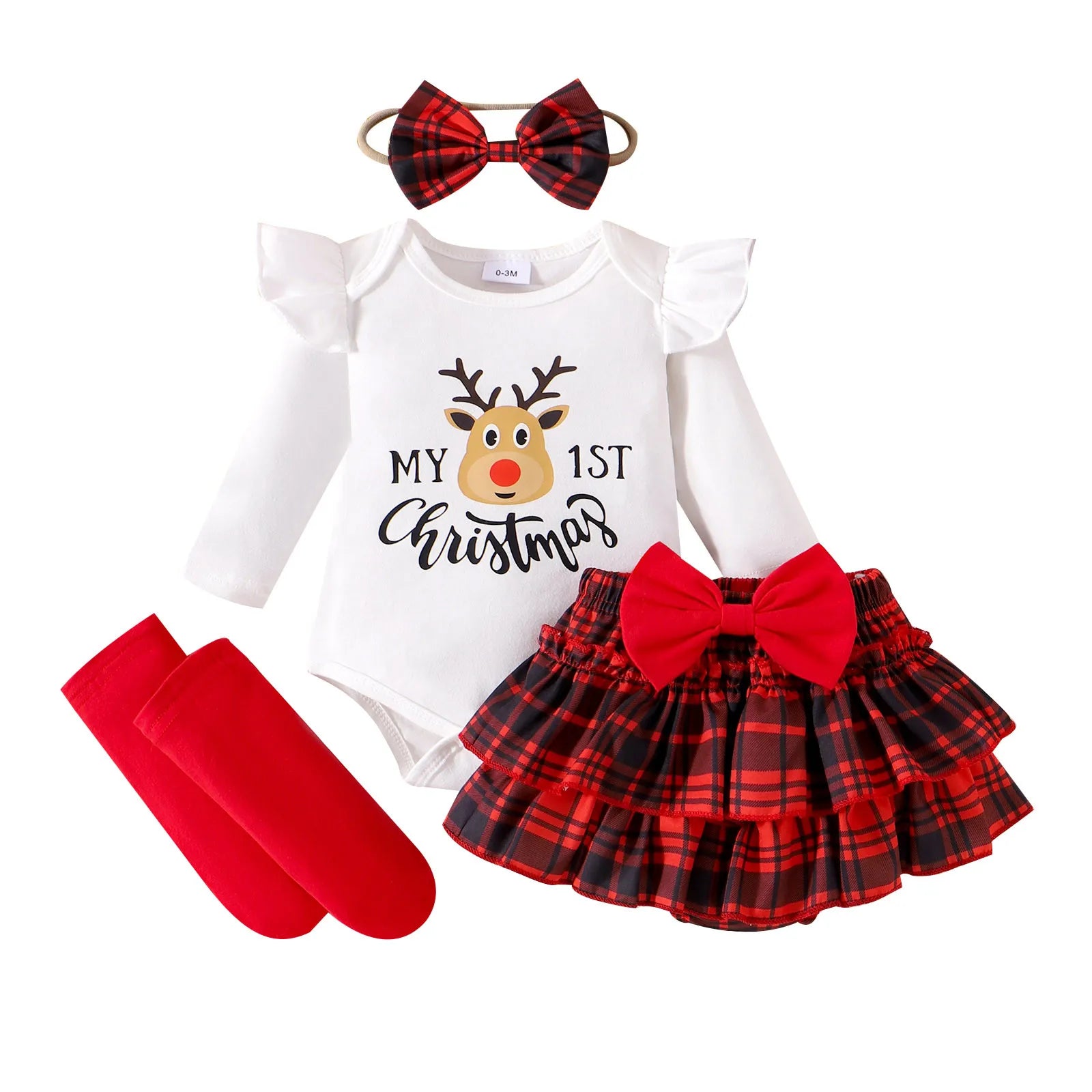 MOMSTAG Autumn Christmas Baby Girls Outfit Romper