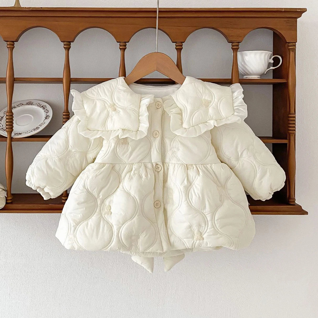 MOMSTAG Baby Girl Winter Cotton-Padded Dress Coat