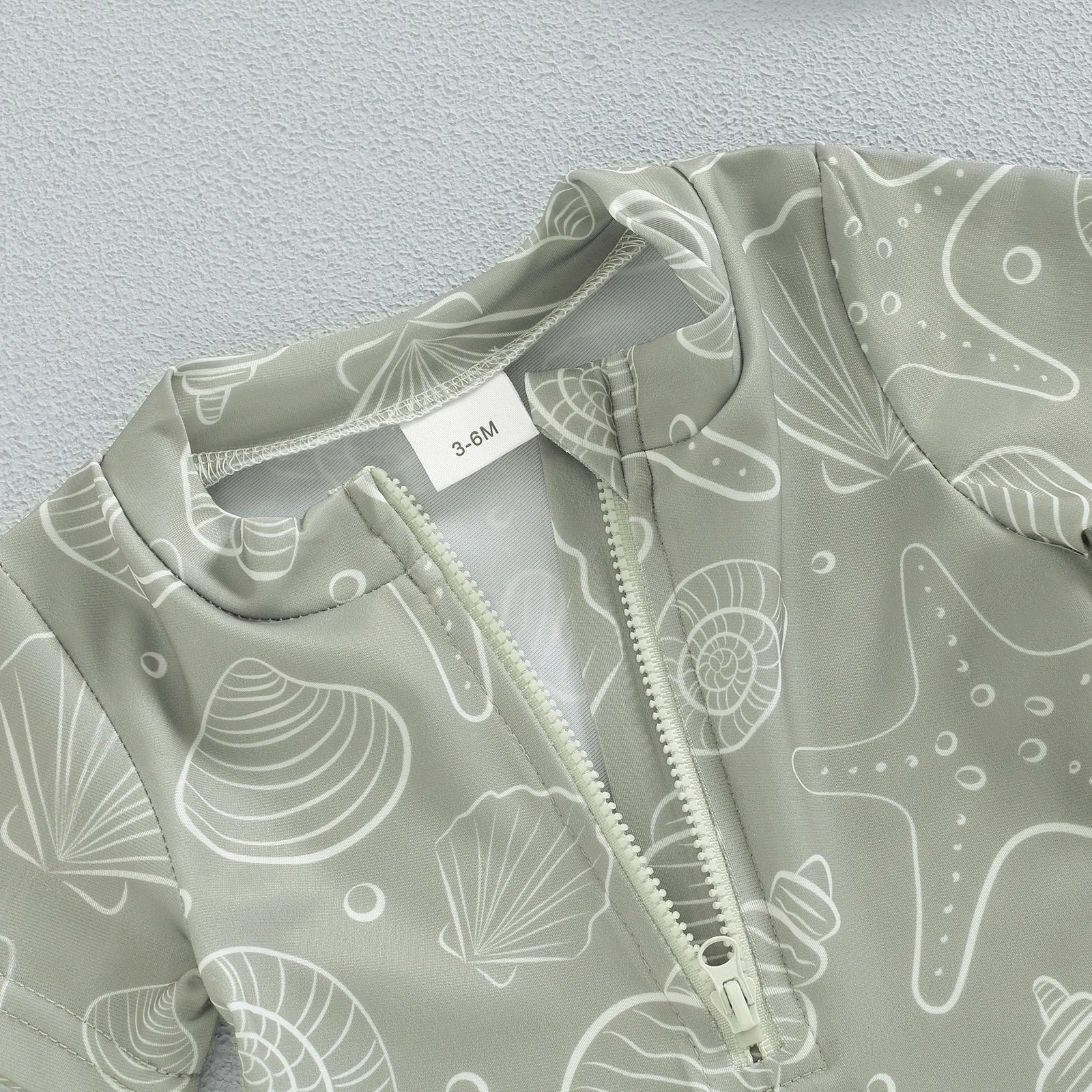 Boys' Sea Print Zipper Swimsuit