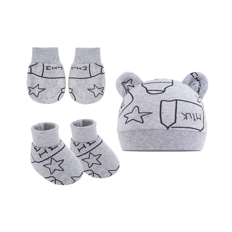 Cotton Gloves, Hat and Foot Cover Set for babies