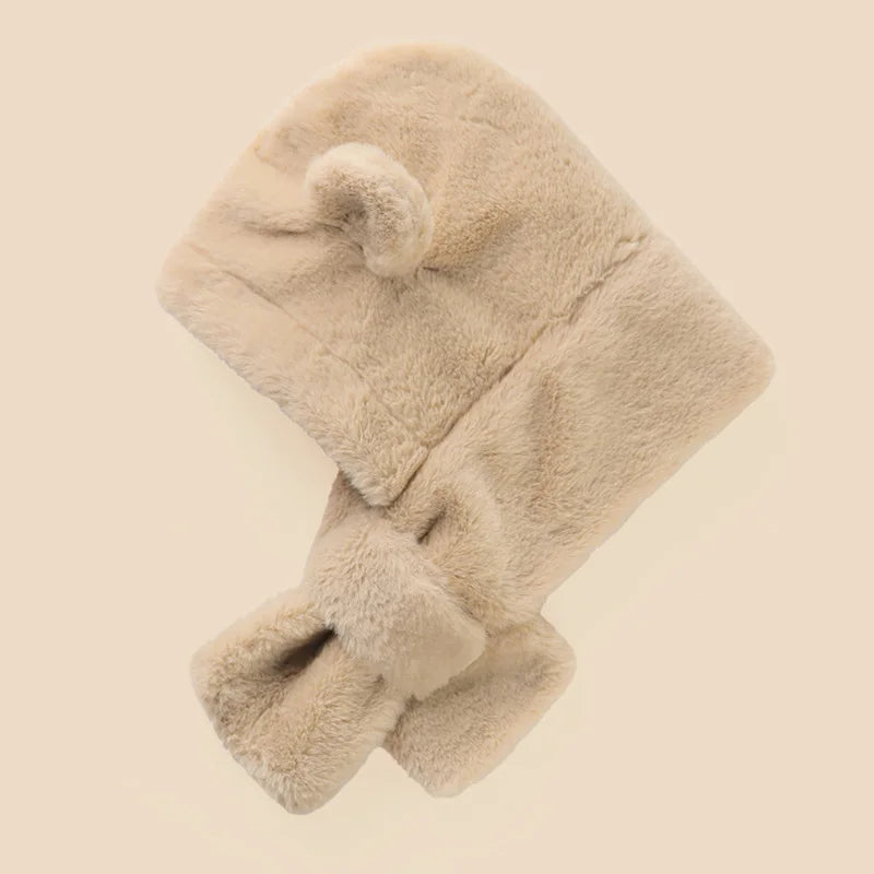 Baby Faux Fur Bear Hat & Scarf