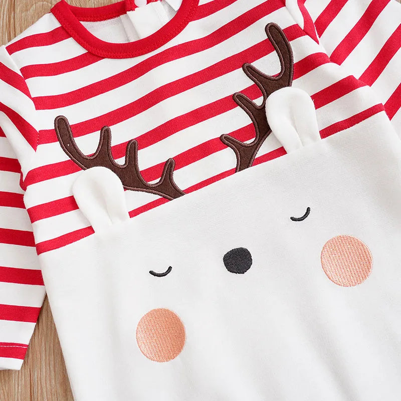 3D Reindeer Baby Jumpsuit – Christmas