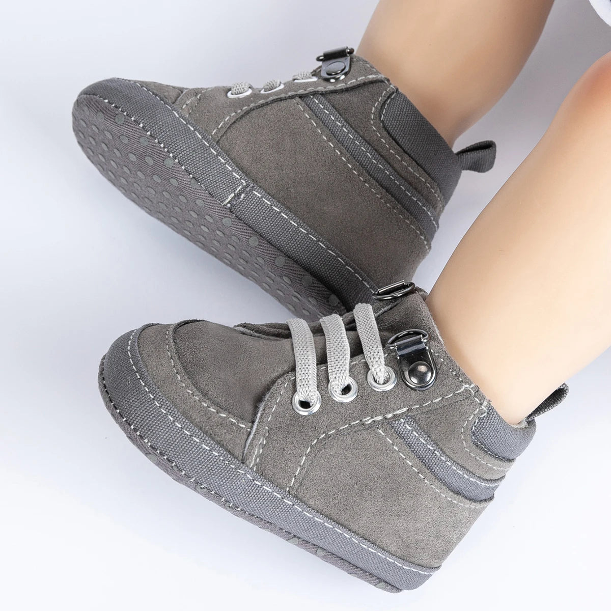 Cotton Sole Anti-slip PU Leather First Walkers Crawl Crib Moccasins Shoes for baby boys