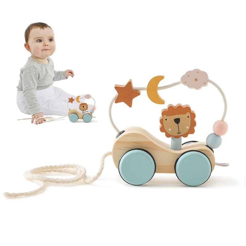 Wooden Baby Trailer Car Toys