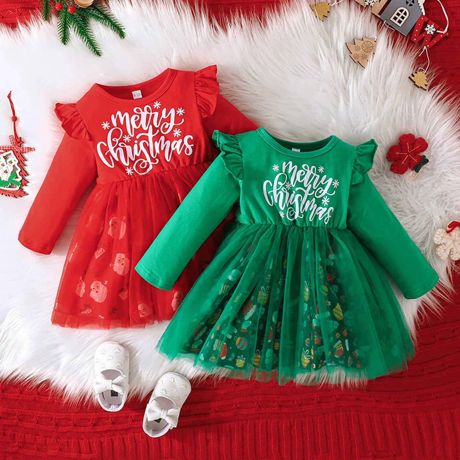 MOMSTAG Toddler Girl Christmas Santa Dress