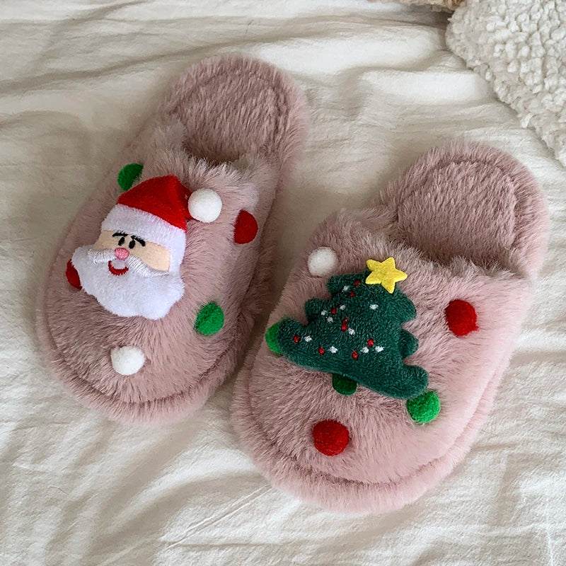 Children Christmas Comfy Plush Indoor Slippers
