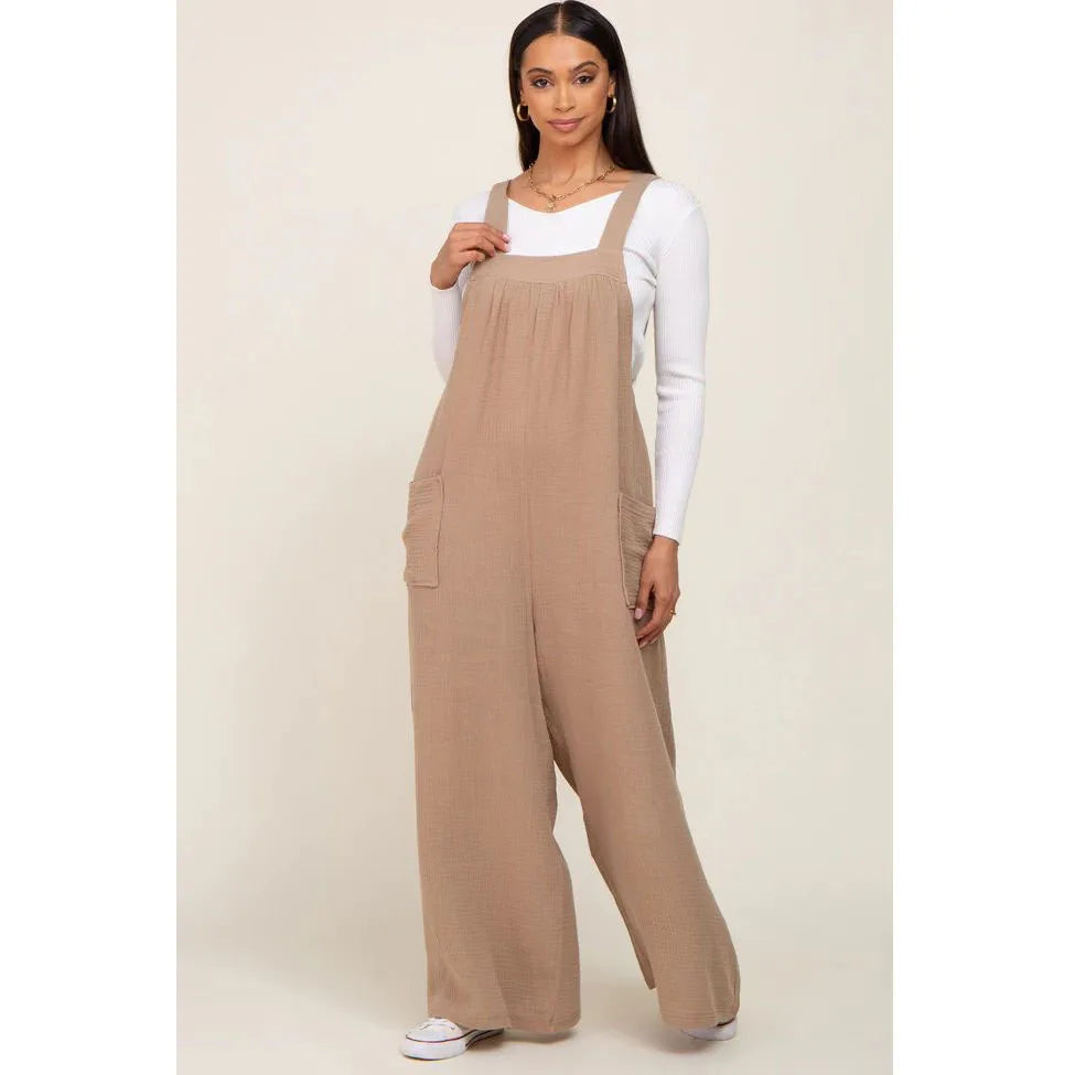 MOMSTAG Postpartum Wide-Leg Cargo Pants