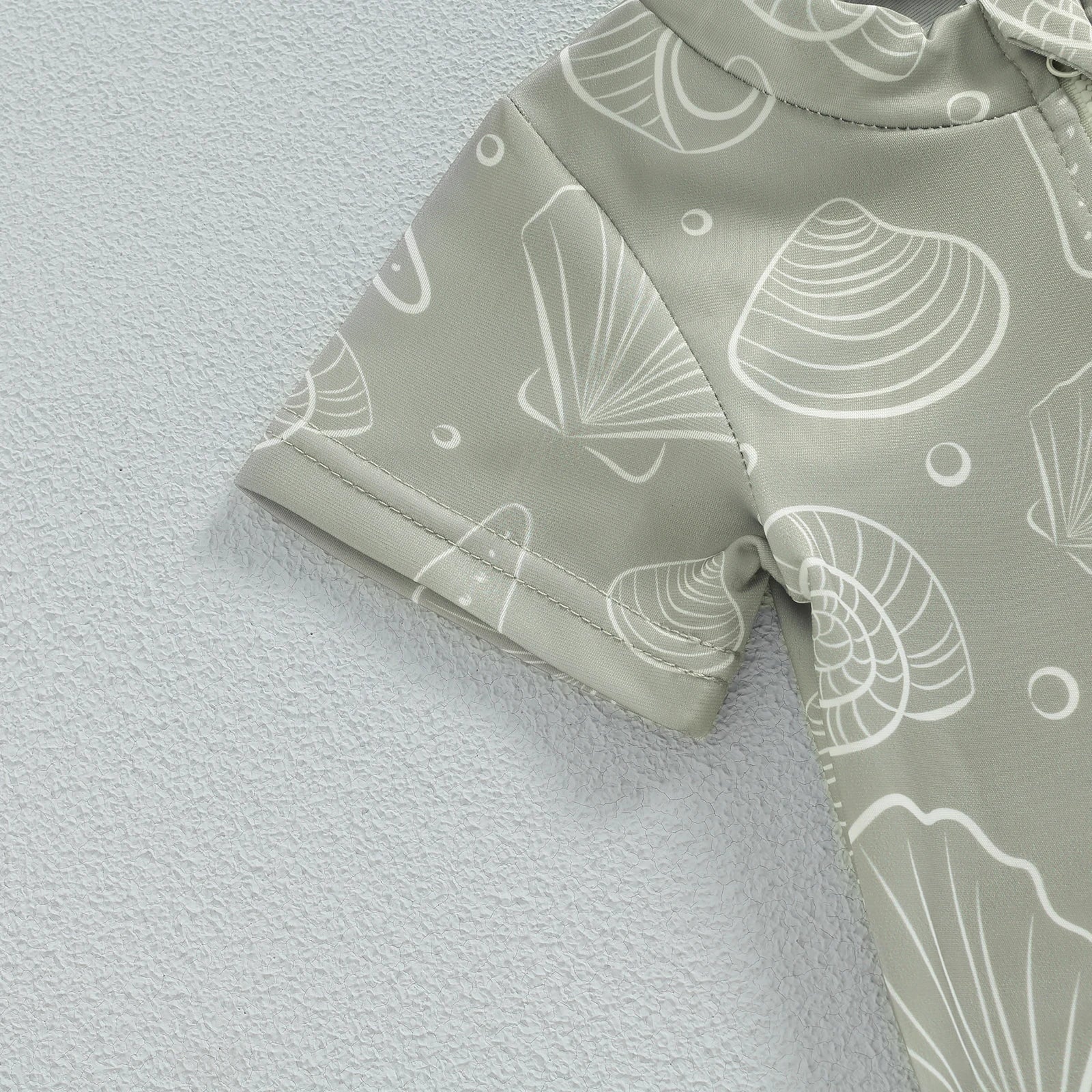 Boys' Sea Print Zipper Swimsuit