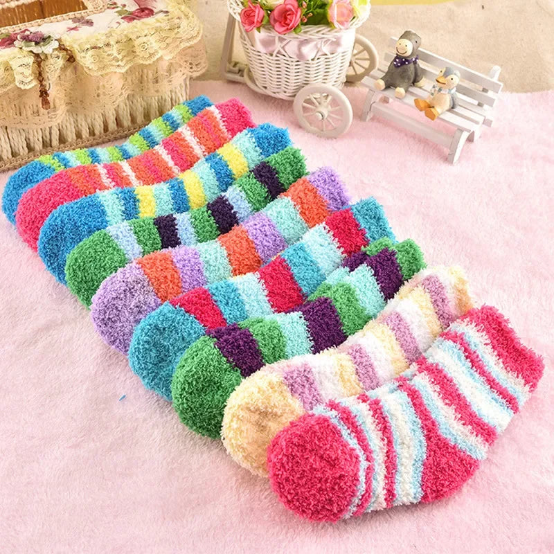 5 Pairs Baby Winter Fleece Socks 0-2Y