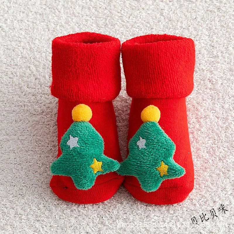Knitted Santa Baby Cotton Socks