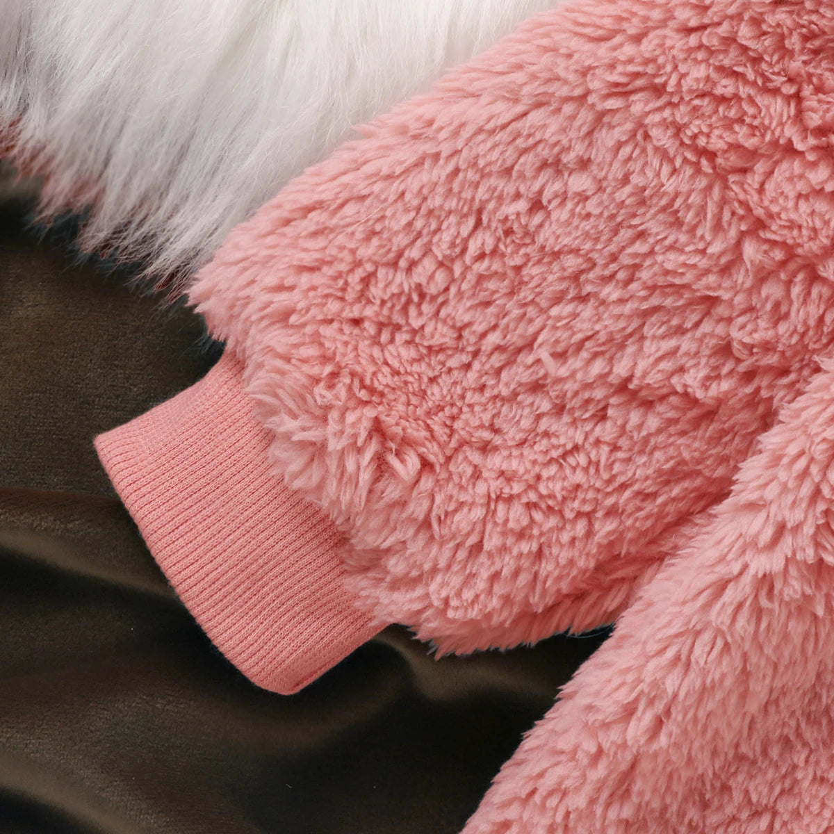 Bunny Pink Plush Girl's Hoodie Set