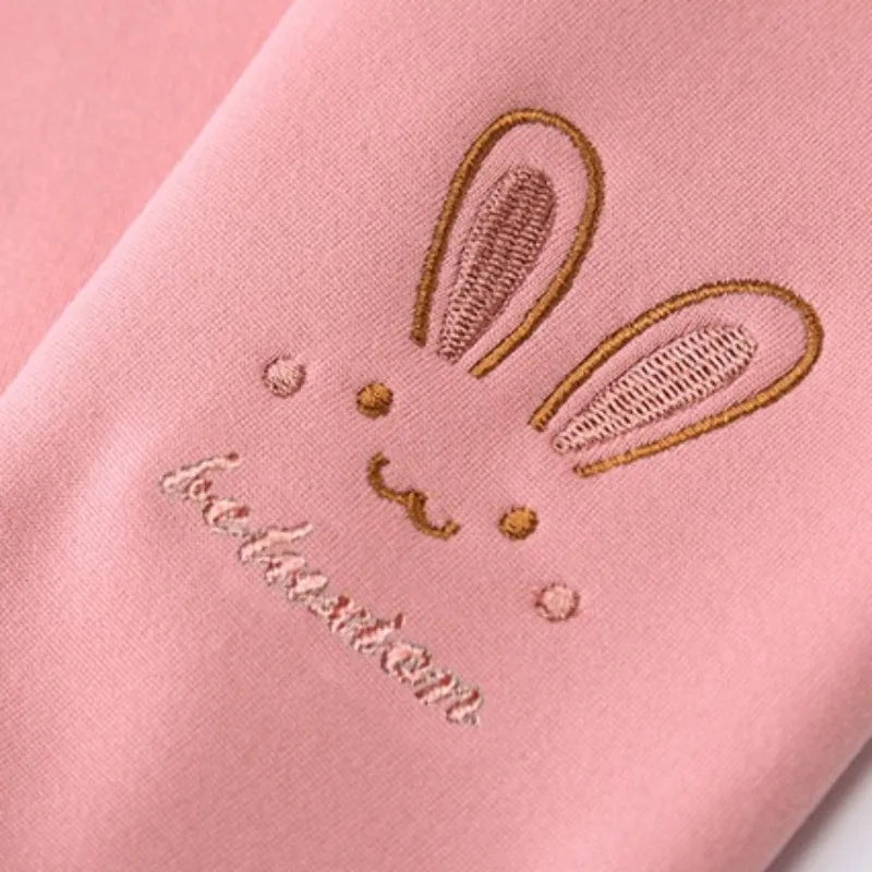 Girls Bunny Fleece Lined Winter Thermal Leggings